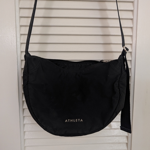 Athleta Black Crossbody Crescent Bag - Picture 1 of 5